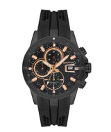 Quantum Men's Black Chronograph Silicone Strap Watch – HNG893.851