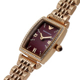 Emporio Armani Quartz Crystal Burgundy Dial Ladies Watch AR11488