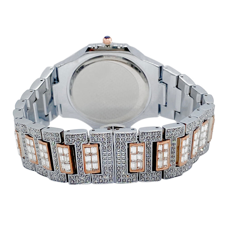 Big Daddy Baguette Bling Two Tone Watch