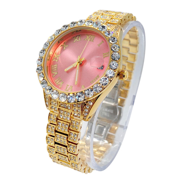 Big Daddy Bling Gold Roman Numeral Watch