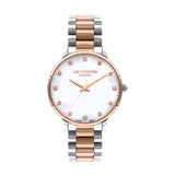 Lee Cooper Women's 36 MM Silver & Rose Gold Analog Stainless Steel Strap Watch – LC07548.520