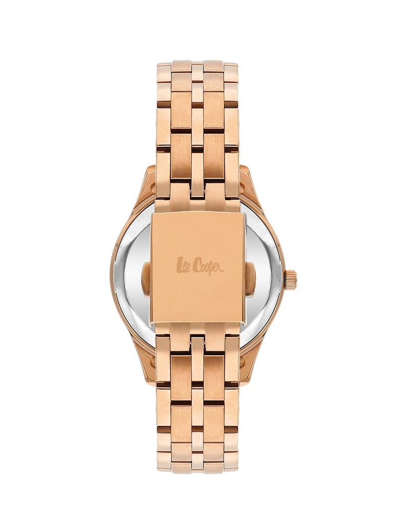 Lee Cooper Women's 34 MM Rose Gold Analog Metal Strap Watch – LC07928.430