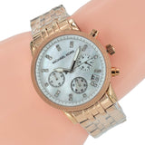 Michael Kors Reloj cronógrafo de oro rosa para mujer MK5026