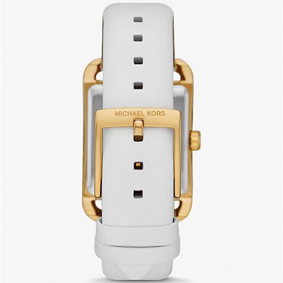 Michael Kors Petite Quartz White Dial White Leather Strap Watch for Women - MKO1059 mk01059 - Image 3