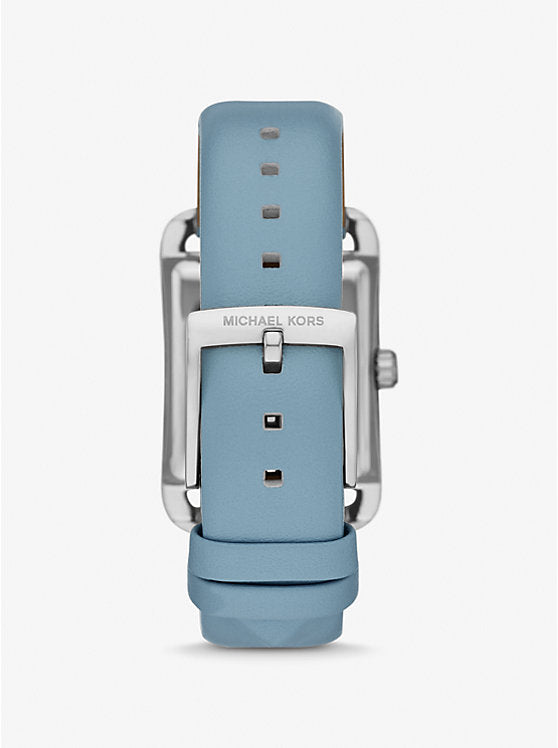 Michael Kors Petite Monroe White Dial Blue Leather Strap Watch for Women - MKO1061 mk01061 - Image 3