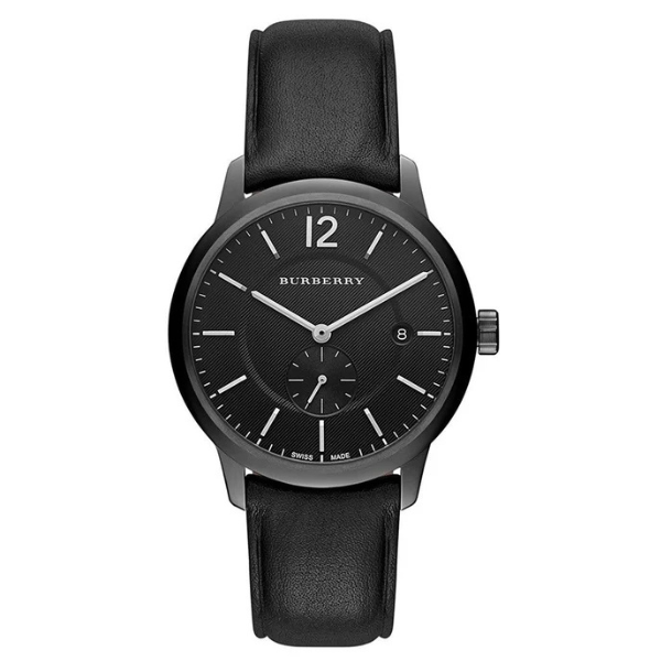 Burberry Swiss Black Leather Strap Black Dial Reloj para hombre BU10003