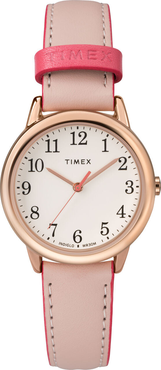 Timex TW2R62800 Women's 30mm Easy Reader Pink Leather Strap Watch-0
