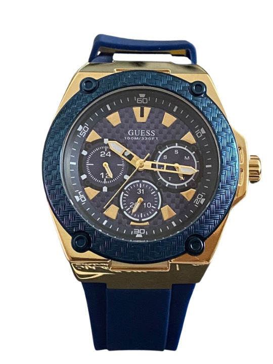 Guess Legacy Blue Rubber Strap Men's Watch W1049G9