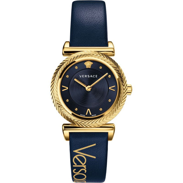 Versace V-Motif Quartz Dark Blue Dial Ladies Watch VERE00218