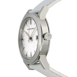 Burberry White Impressed Check Dial Correa de cuero blanco Reloj para mujer BU9128