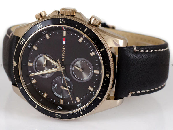 Tommy Hilfiger Parker Chronograph Black Dial Brown Leather Strap Watch For Men - 1791836 1791836 - Image 4