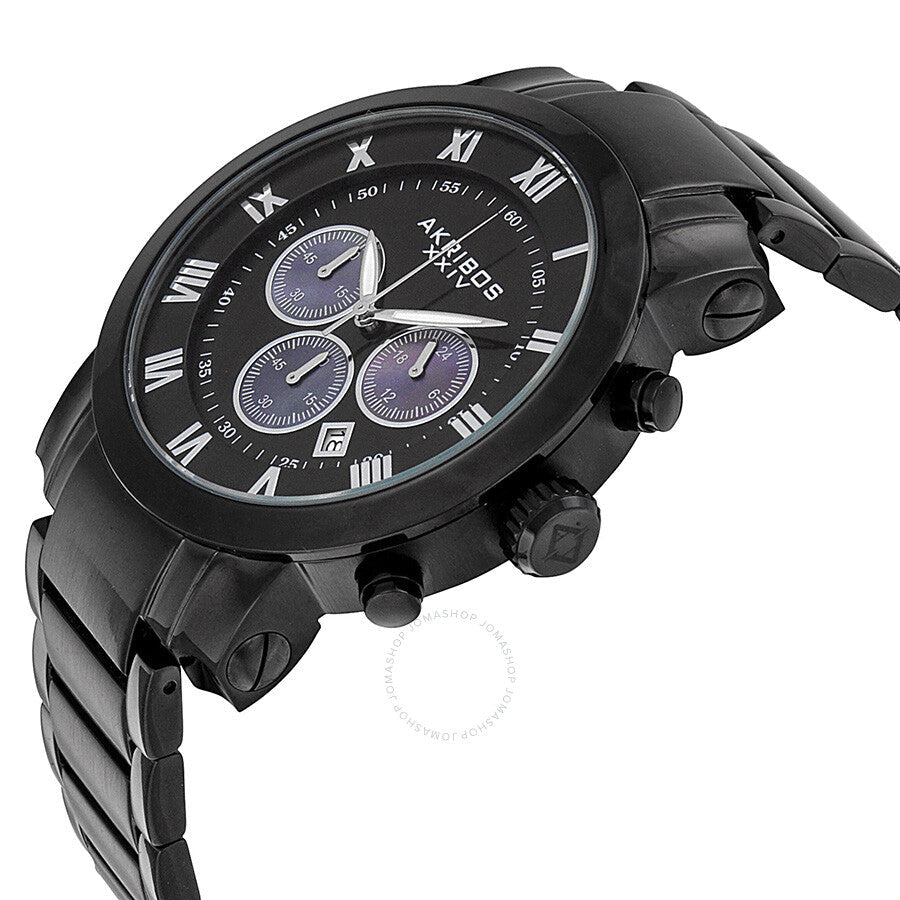 Akribos Chronograph Black Dial Black PVD Men's Watch AK622BK