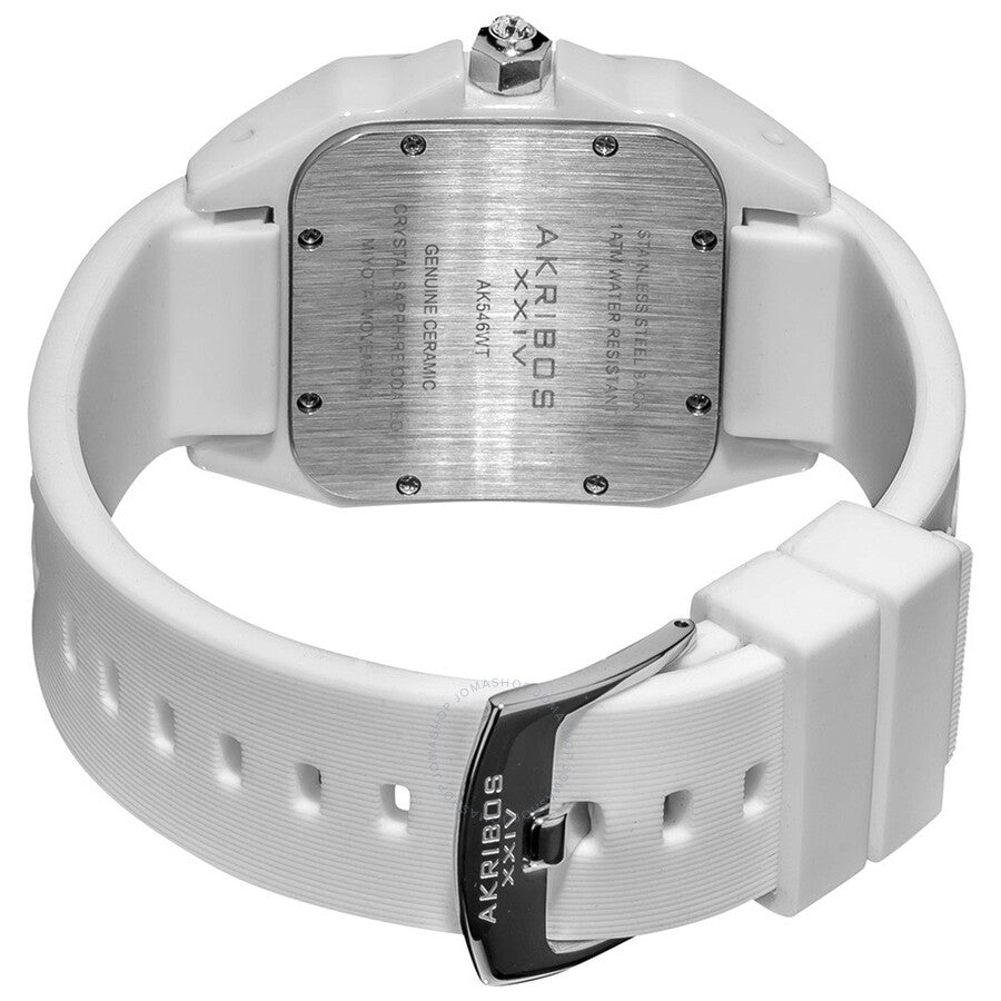 Akribos Xxiv Madre de Perla Dial White Ceramic Ladies Watch AK546WT