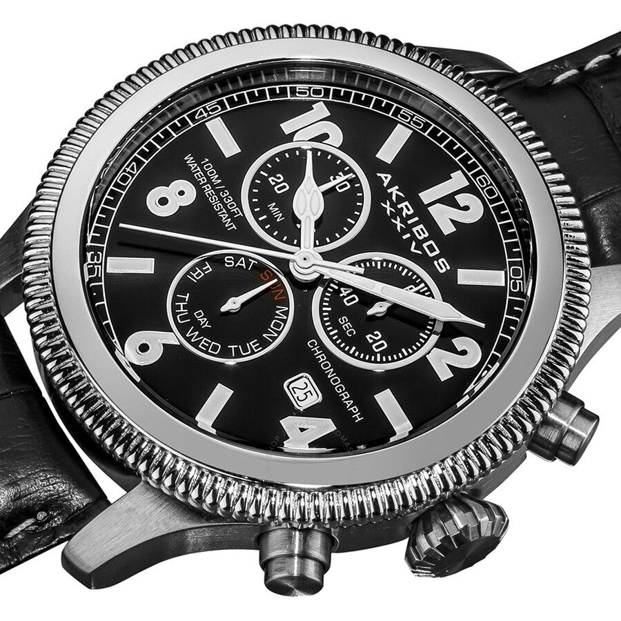 Akribos Ultimate Chronograph Stainless Steel Men's Watch AK575BK