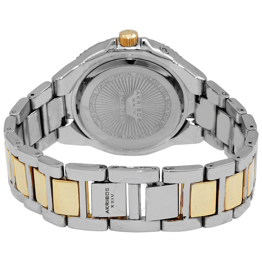 Reloj para mujer Akribos Xxiv con esfera negra y dos tonos AK789TTGB