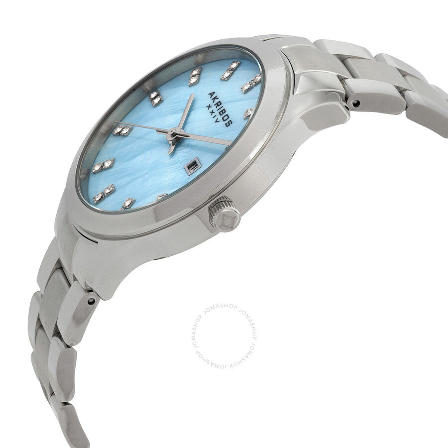 Reloj Akribos Xxiv con esfera de nácar azul para mujer AK954SSBU
