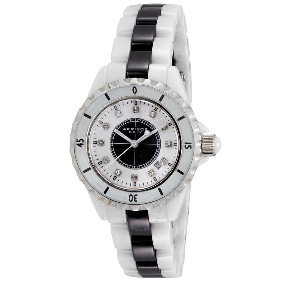 Akribos XXIV Ceramic Ladies Watch AK485WTB - The Watches Men & Co