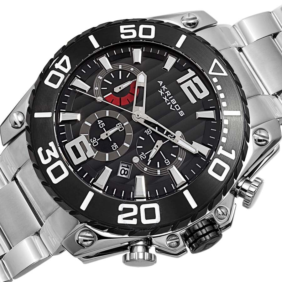 Akribos XXIV Chronograph Black Dial Men's Watch AK639BKS