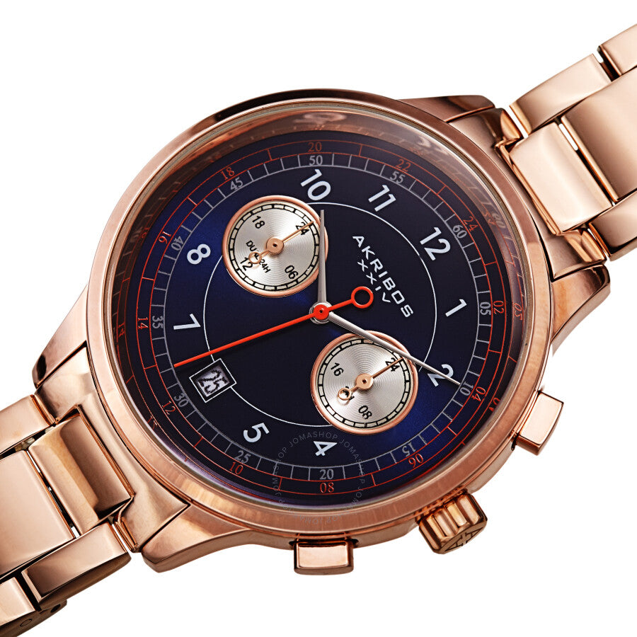 Akribos XXIV Chronograph Blue Dial Men's Watch AK1071RGBU
