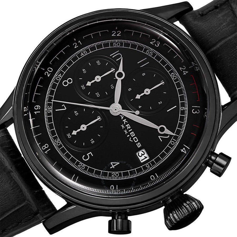 Akribos XXIV Chronograph Quartz Black Dial Men's Watch AK798BK