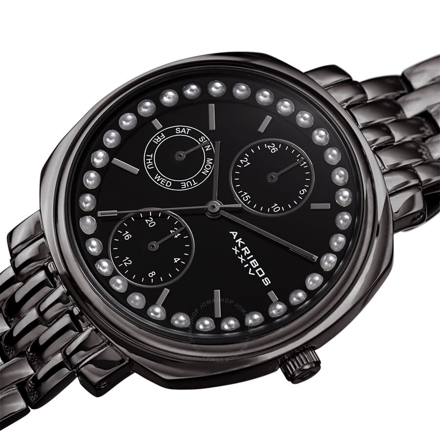 Akribos XXIV Quartz Black Dial Ladies Watch AK1114GN