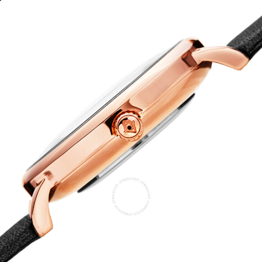 Reloj Akribos Xxiv de cuarzo con esfera negra y piel negra para mujer AK1084BK