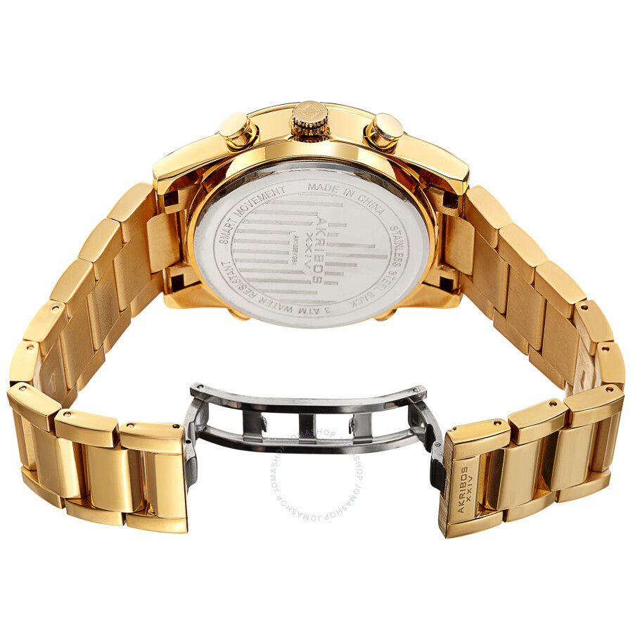 Reloj inteligente Akribos Xxiv de cuarzo con esfera negra para hombre AK1095YGBK