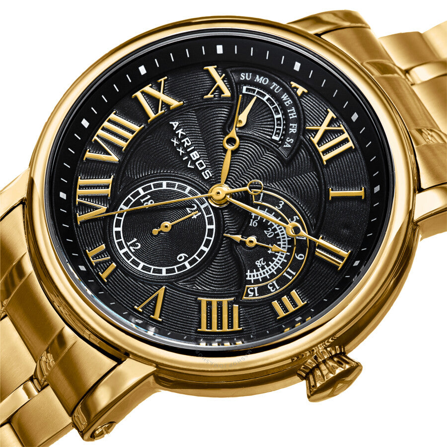 Akribos XXIV Quartz Black Dial Men's Watch AK1001YGB