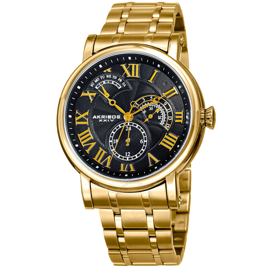 Akribos XXIV Quartz Black Dial Men's Watch AK1001YGB
