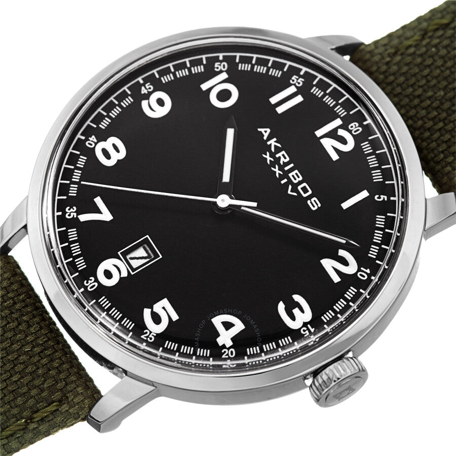 Akribos XXIV Quartz Black Dial Men's Watch AK1025SSBK