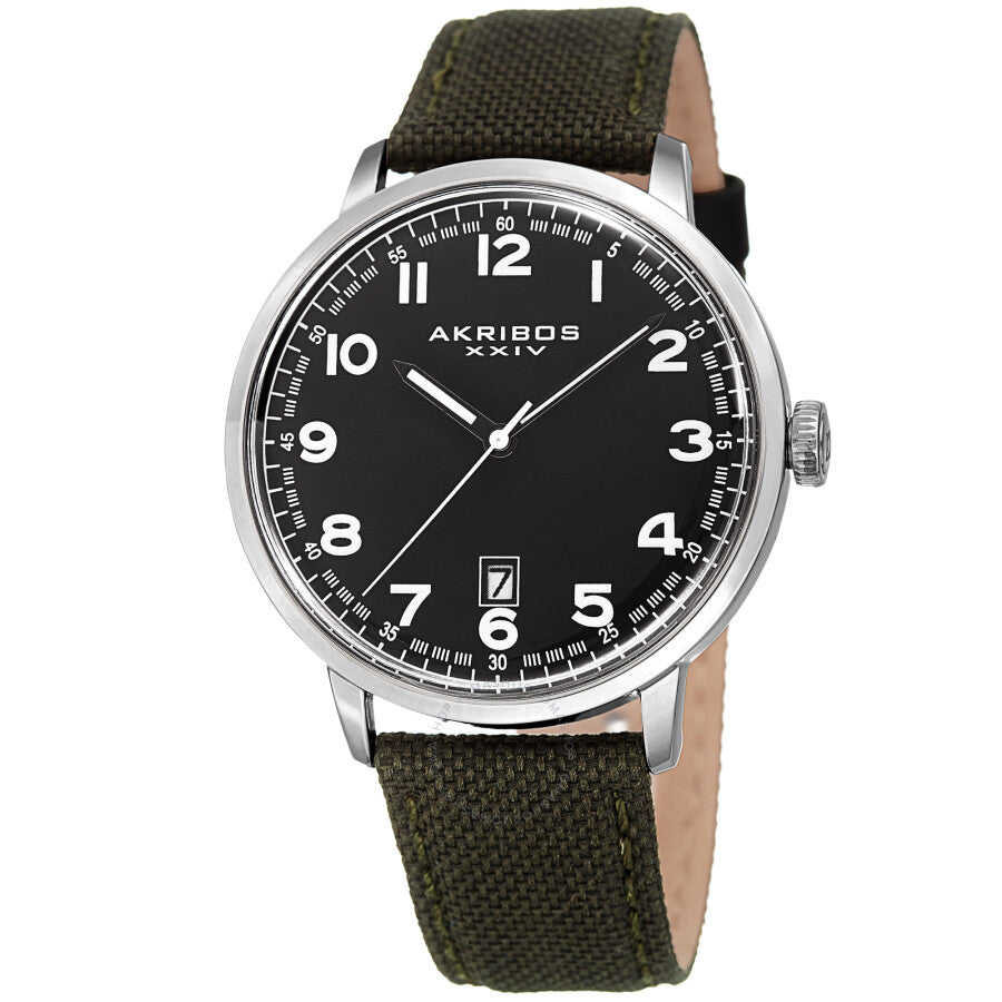 Akribos XXIV Quartz Black Dial Men's Watch AK1025SSBK