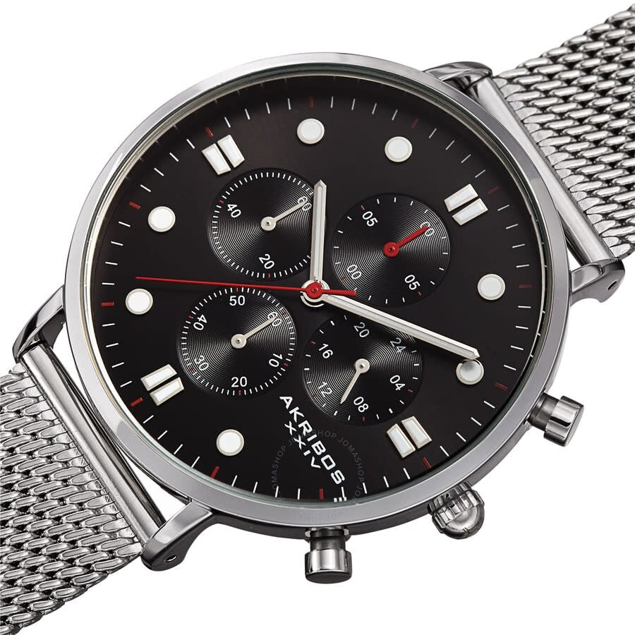 Reloj Akribos Xxiv de cuarzo con esfera negra para hombre AK1113SSB