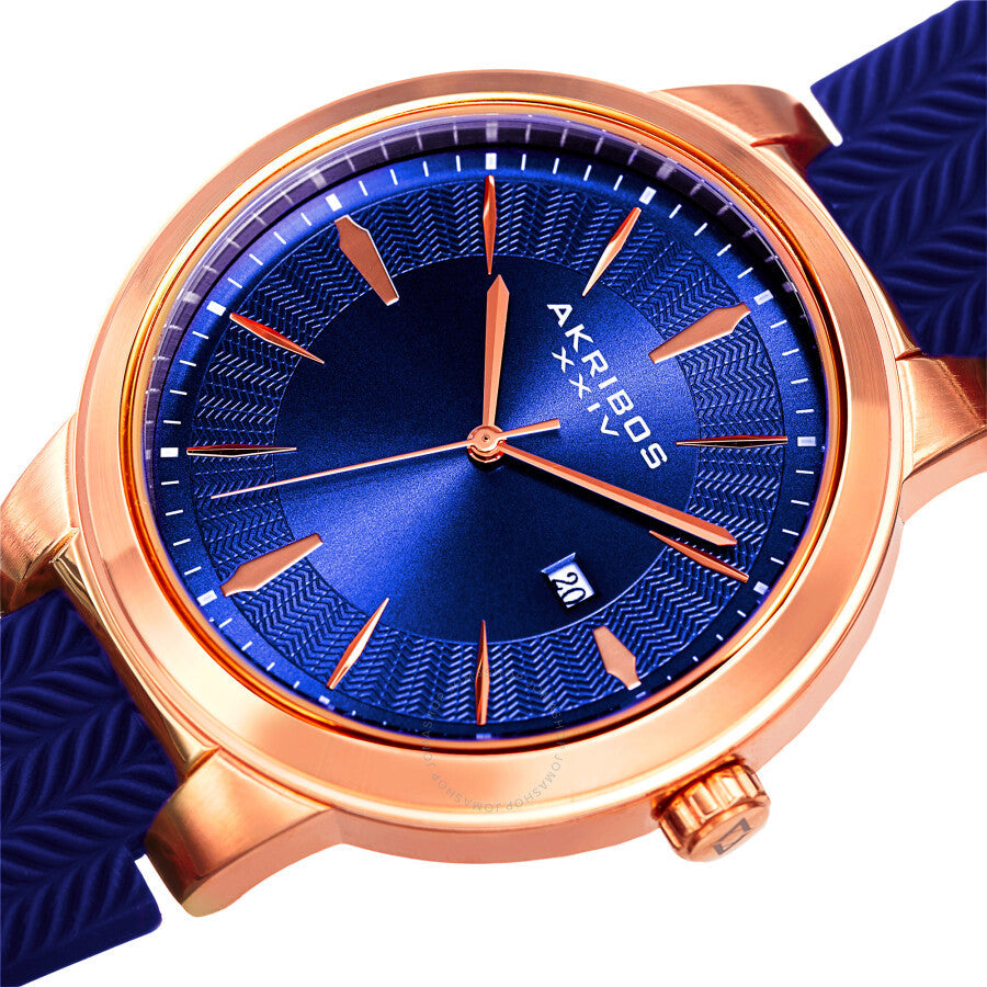 Reloj Akribos Xxiv de cuarzo con esfera azul y silicona azul para hombre AK1007RGBU