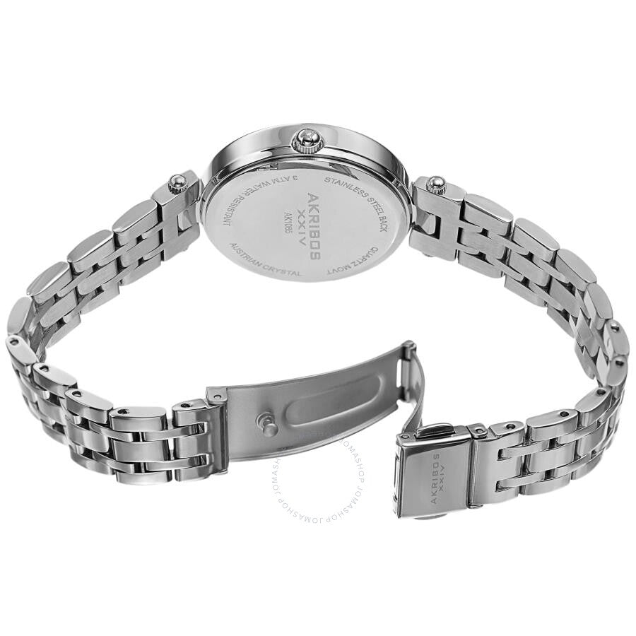 Akribos Xxiv Reloj de cuarzo con esfera rosa y cristal para mujer AK1085PK