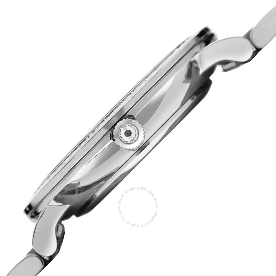 Akribos Xxiv cuarzo cristal esfera blanca señoras reloj AK1036SS