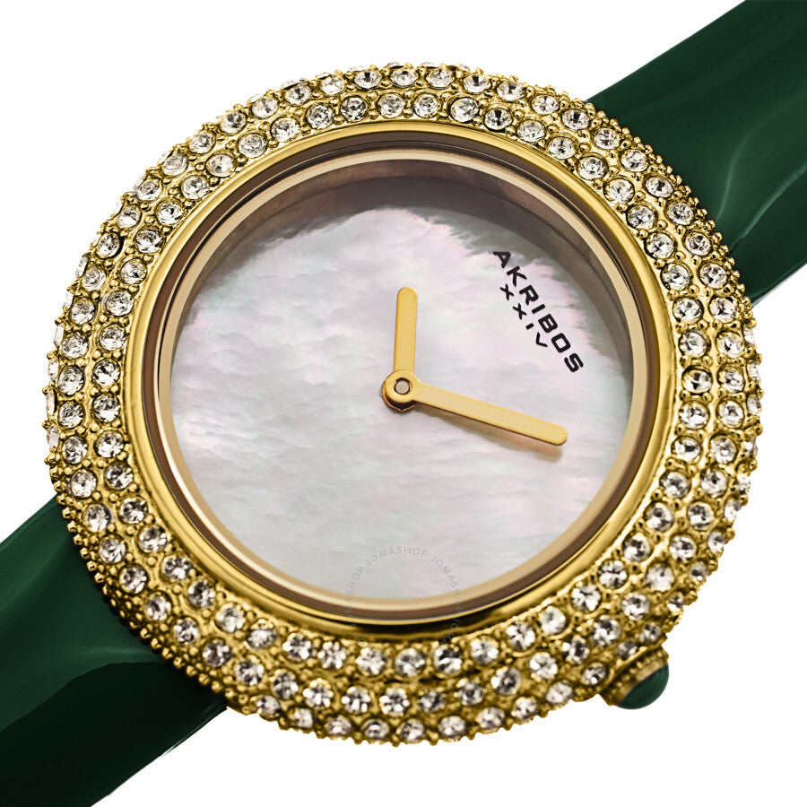 Akribos XXIV Quartz Crystal White Dial Ladies Watch AK1049GN
