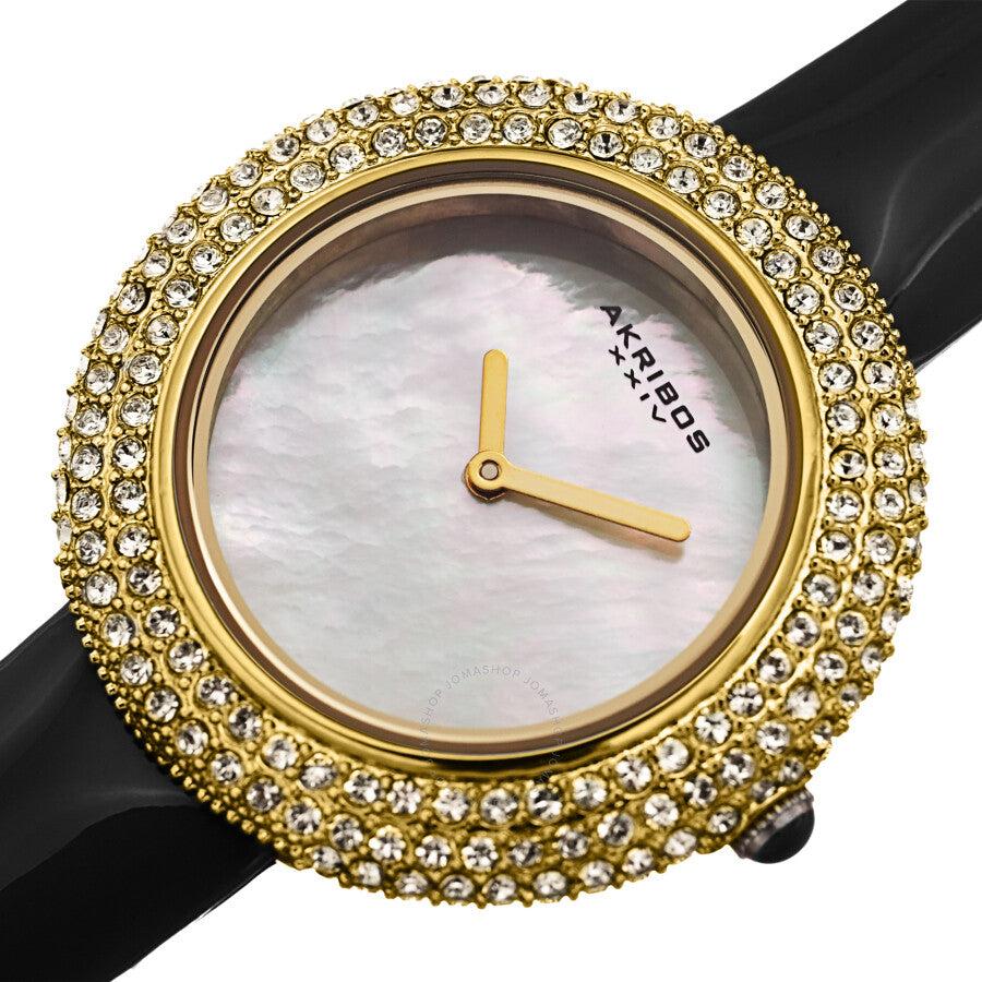 Akribos XXIV Quartz Crystal White Dial Ladies Watch AK1049YGB