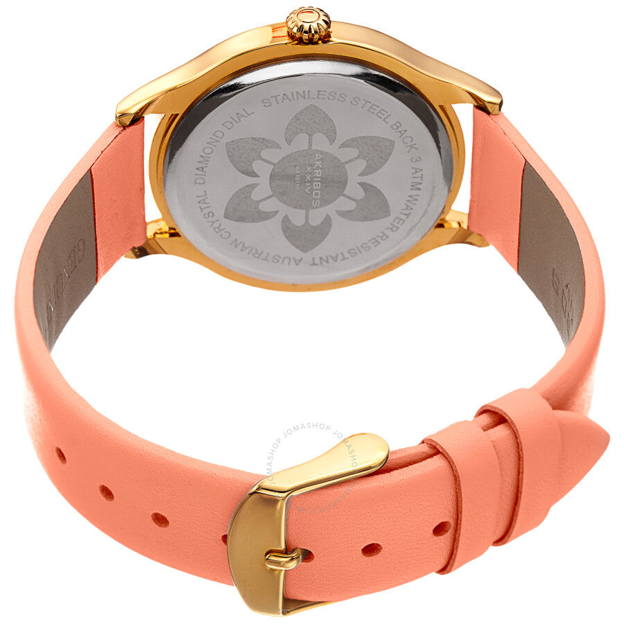 Akribos XXIV Quartz Diamond Crystal Silver Dial Ladies Watch AK1011PK