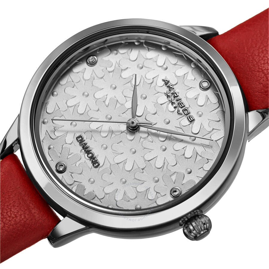 Akribos XXIV Quartz Diamond Silver Dial Ladies Watch AK1051RD