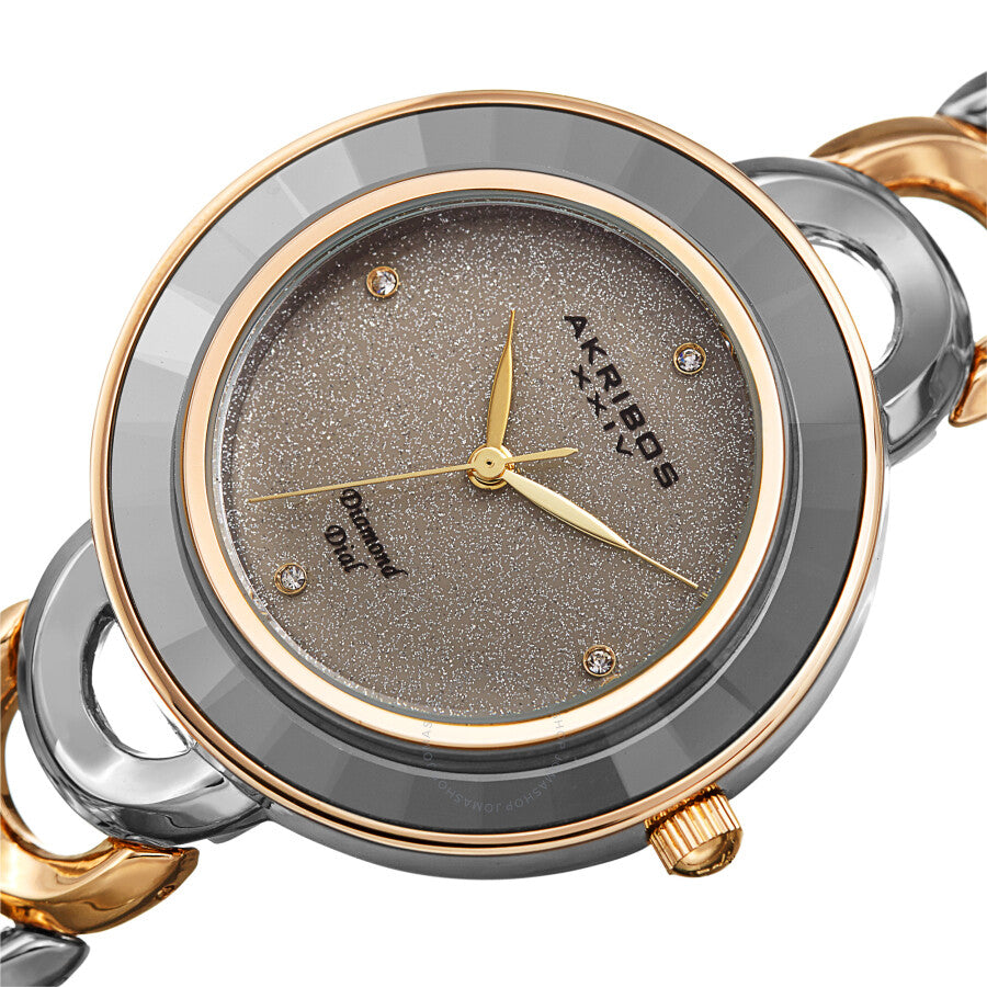 Akribos XXIV Quartz Diamond Silver Dial Ladies Watch AK1088TTG