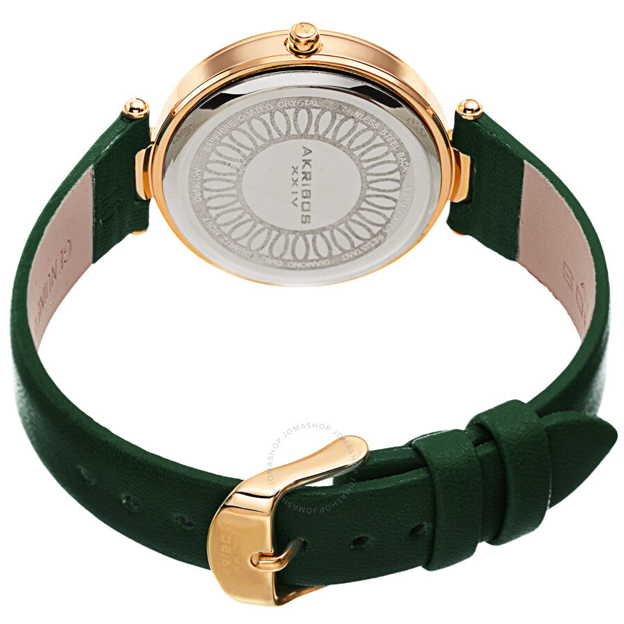 Akribos XXIV Quartz Diamond White Dial Ladies Watch AK1069GN