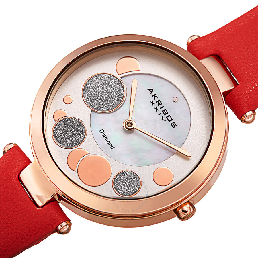 Akribos XXIV Quartz Diamond White Dial Ladies Watch AK1069RD