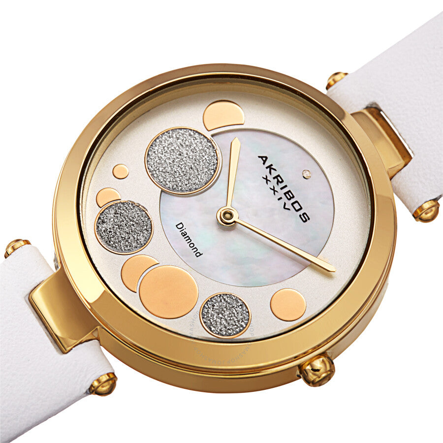Akribos XXIV Quartz Diamond White Dial Ladies Watch AK1069WT