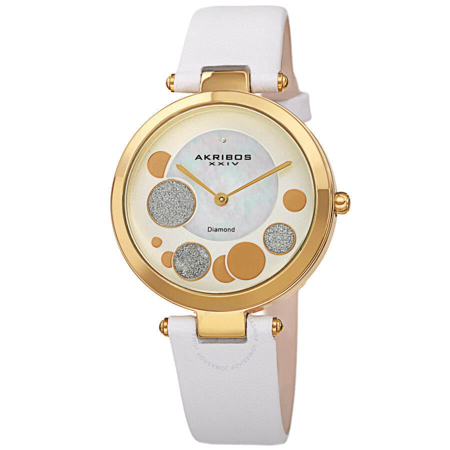 Akribos XXIV Quartz Diamond White Dial Ladies Watch AK1069WT - The Watches Men & Co