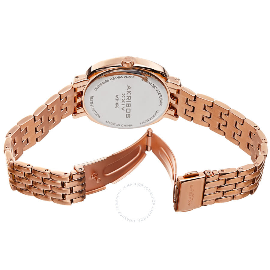 Akribos XXIV Quartz White Dial Ladies Watch AK1114RG