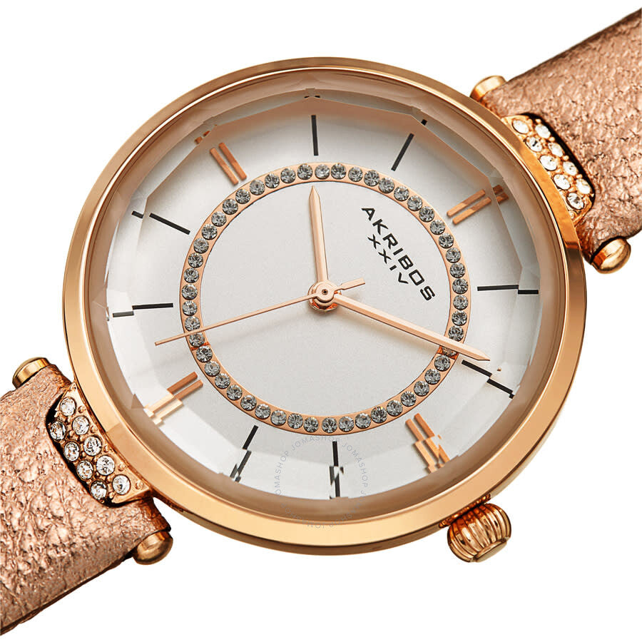 Akribos XXIV Quartz White Dial Ladies Watch AK1116PK