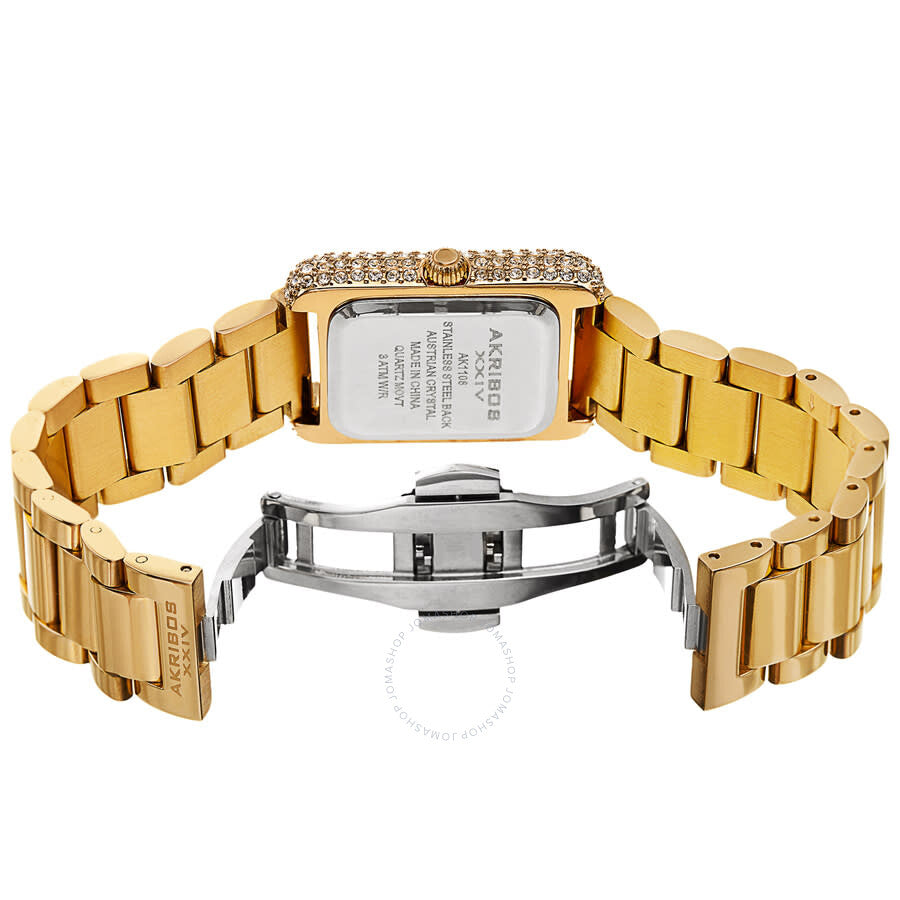 Akribos XXIV Quartz White Dial Yellow Gold-tone Ladies Watch AK1108YG