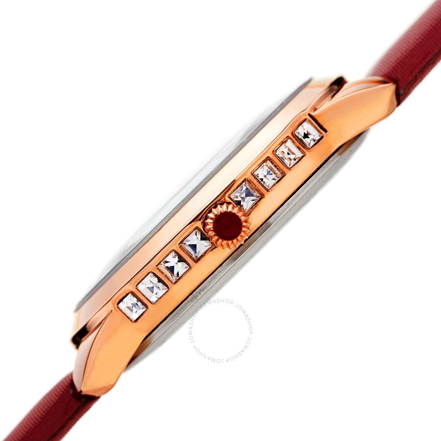 Akribos XXIV Red Dial Red Leather Ladies Watch AK1059RD