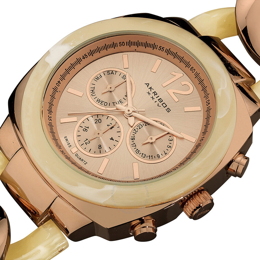 Akribos XXIV Rose Gold-Tone Ladies Watch AK641RG