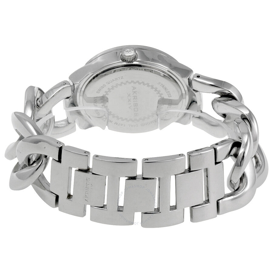 Akribos Xxiv Reloj de mujer con base de metal plateado AK759SSTQ